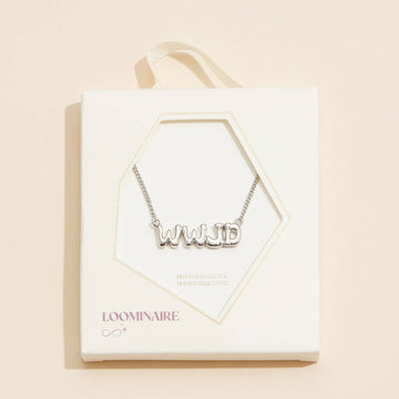 WWJD What Would Jesus Do 18K Gold Necklace: White Gold