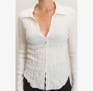 Textured Button Up Top