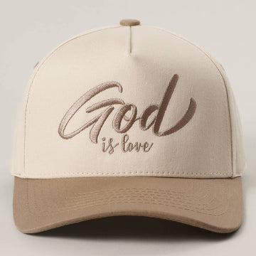 God is Love Embroidery Two-Tone Trucker Hat