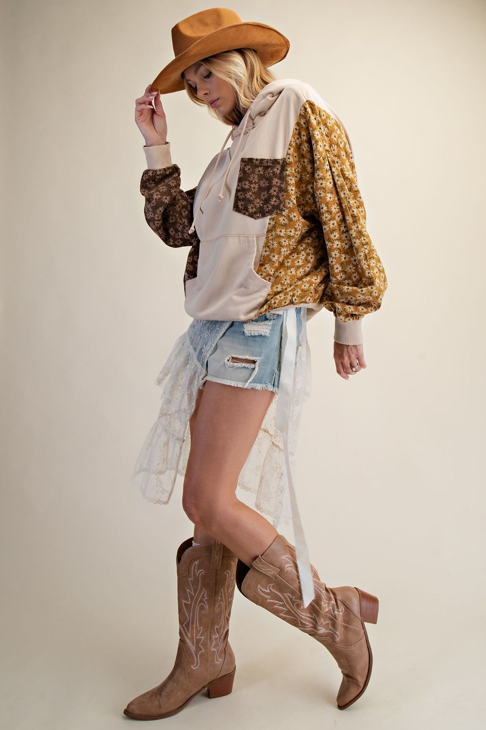 Floral Patchwork Hoodie