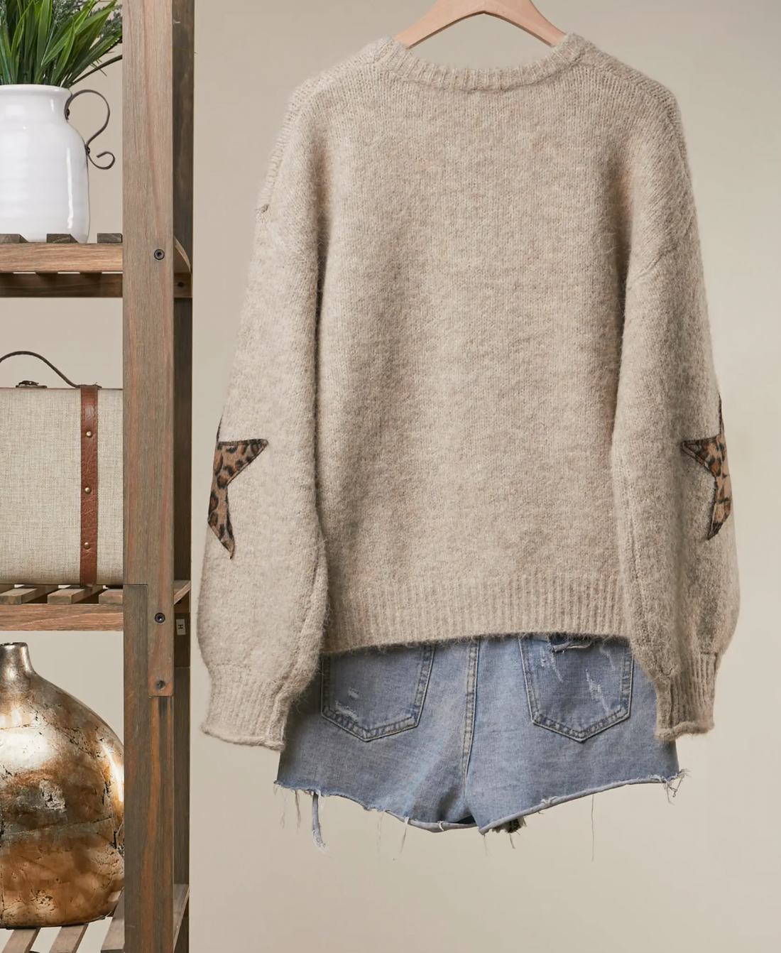 Bold Star Detail Knit Sweater