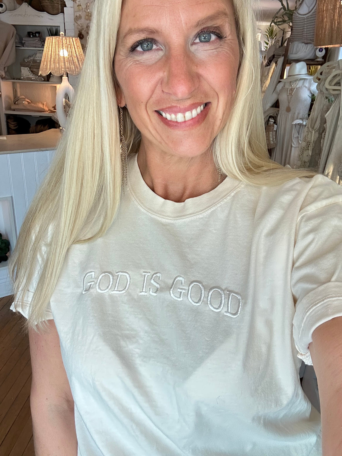 God Is Good Embroidered Tee