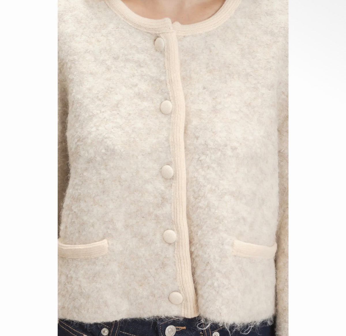 Beautiful Boucle Sweater With Trim