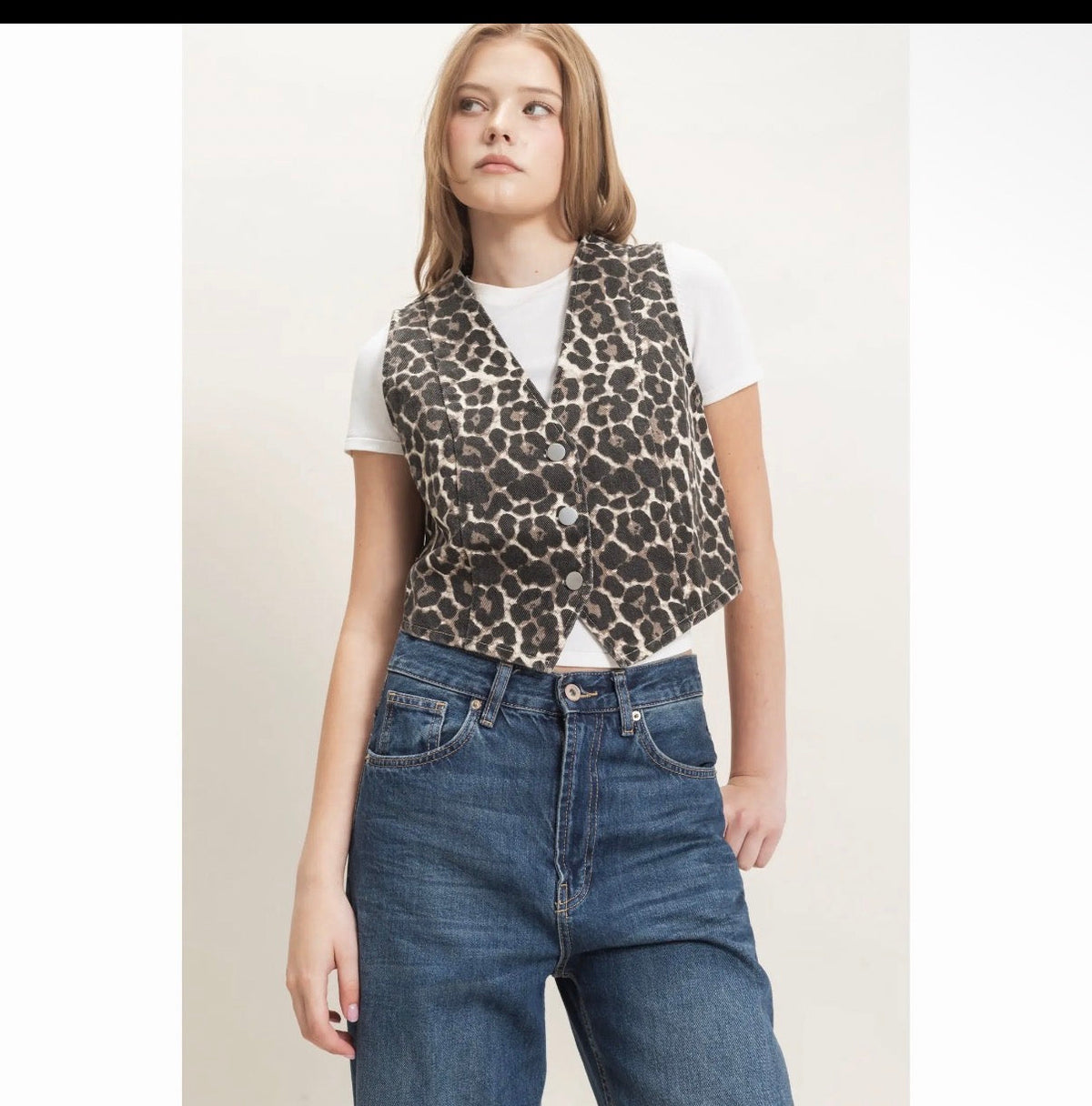 100% Cotton Leopard Vest