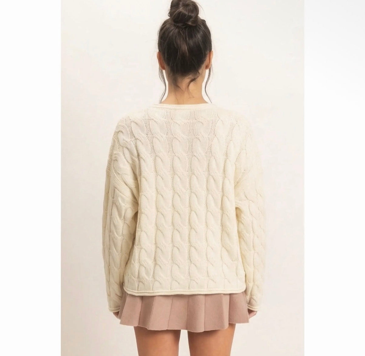 Cable Knit V-Neck Sweater
