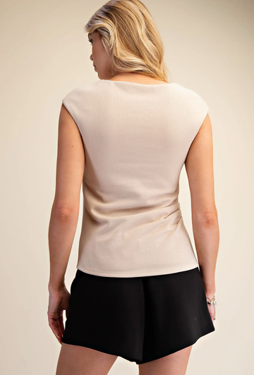 Round Neck Gathered Side Draped
Basic Top