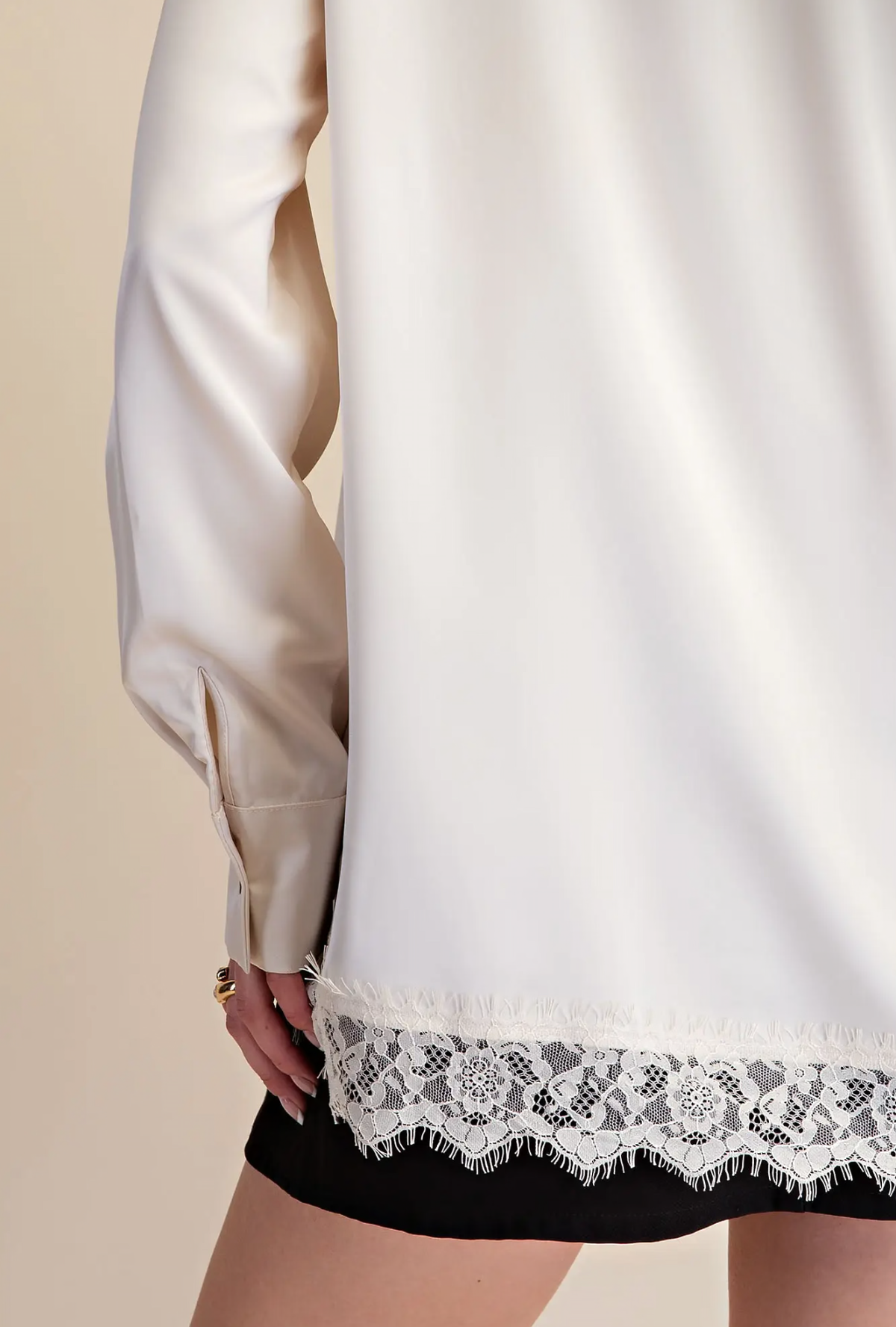 Lace Satin Effect Shirt