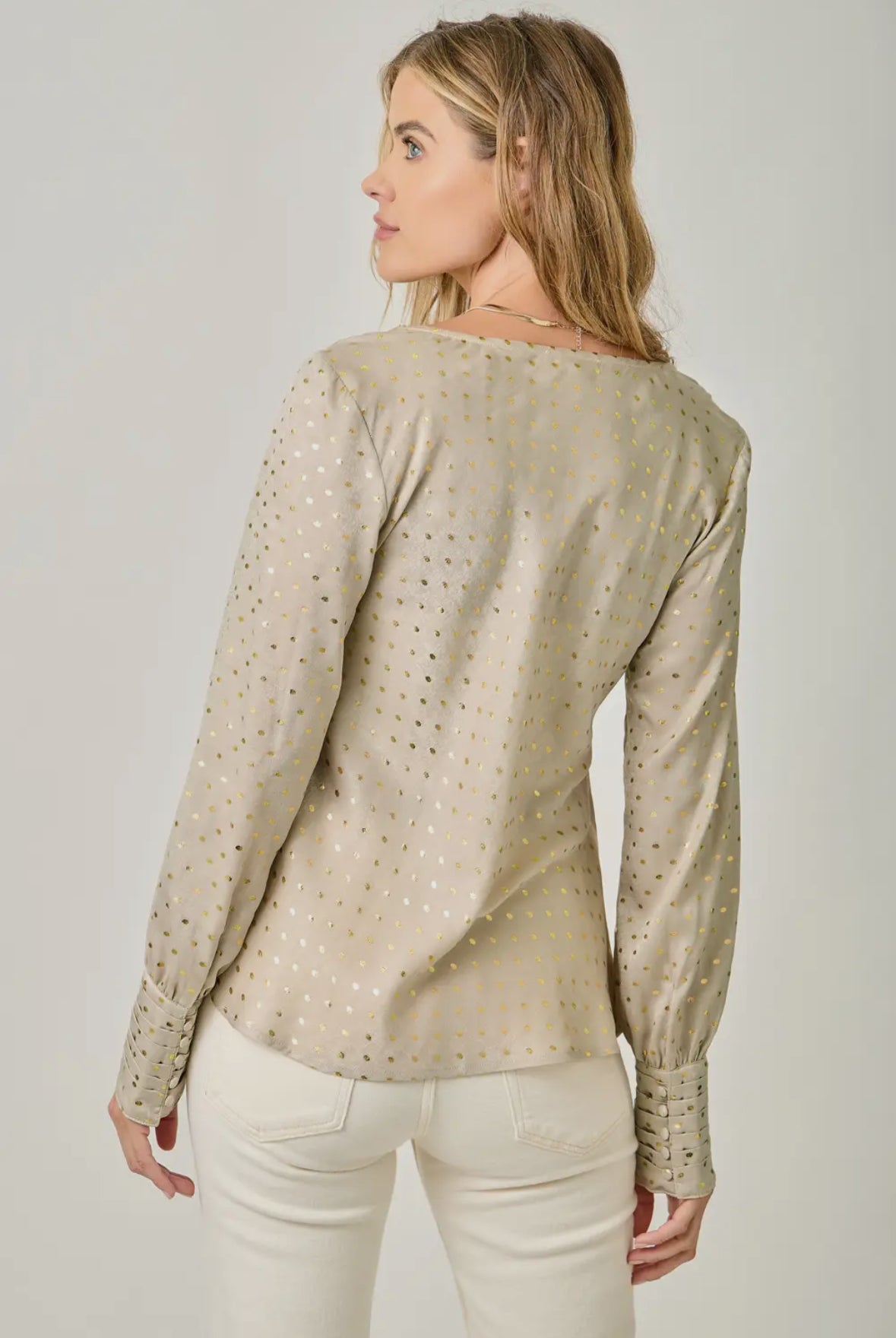 Cowl Neck Polka Dot Blouse
