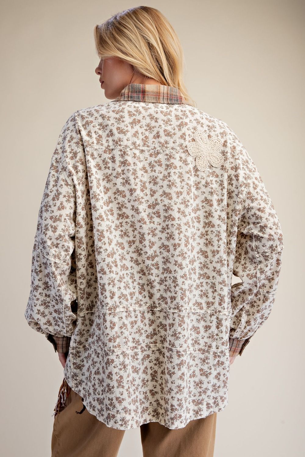 FLORAL PRINTED WASHED SHIRT