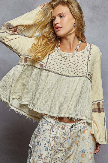Gauze Plaid Long Sleeve