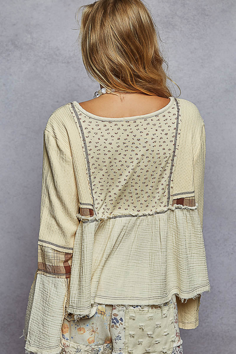 Gauze Plaid Long Sleeve