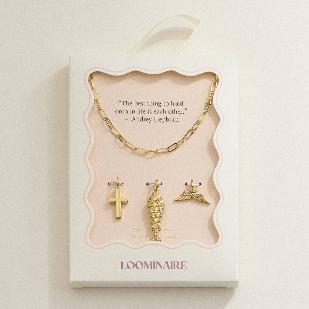 Faith Charm Trio Necklace - 18K Gold Dipped