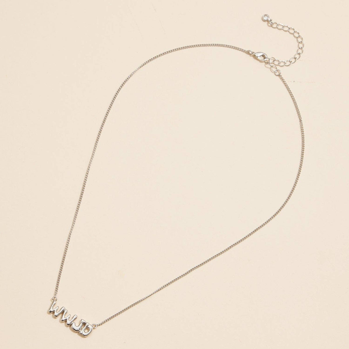 WWJD What Would Jesus Do 18K Gold Necklace: White Gold