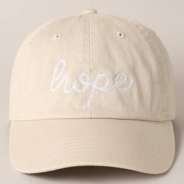 Script Letter Hope Embroidered Baseball Cap